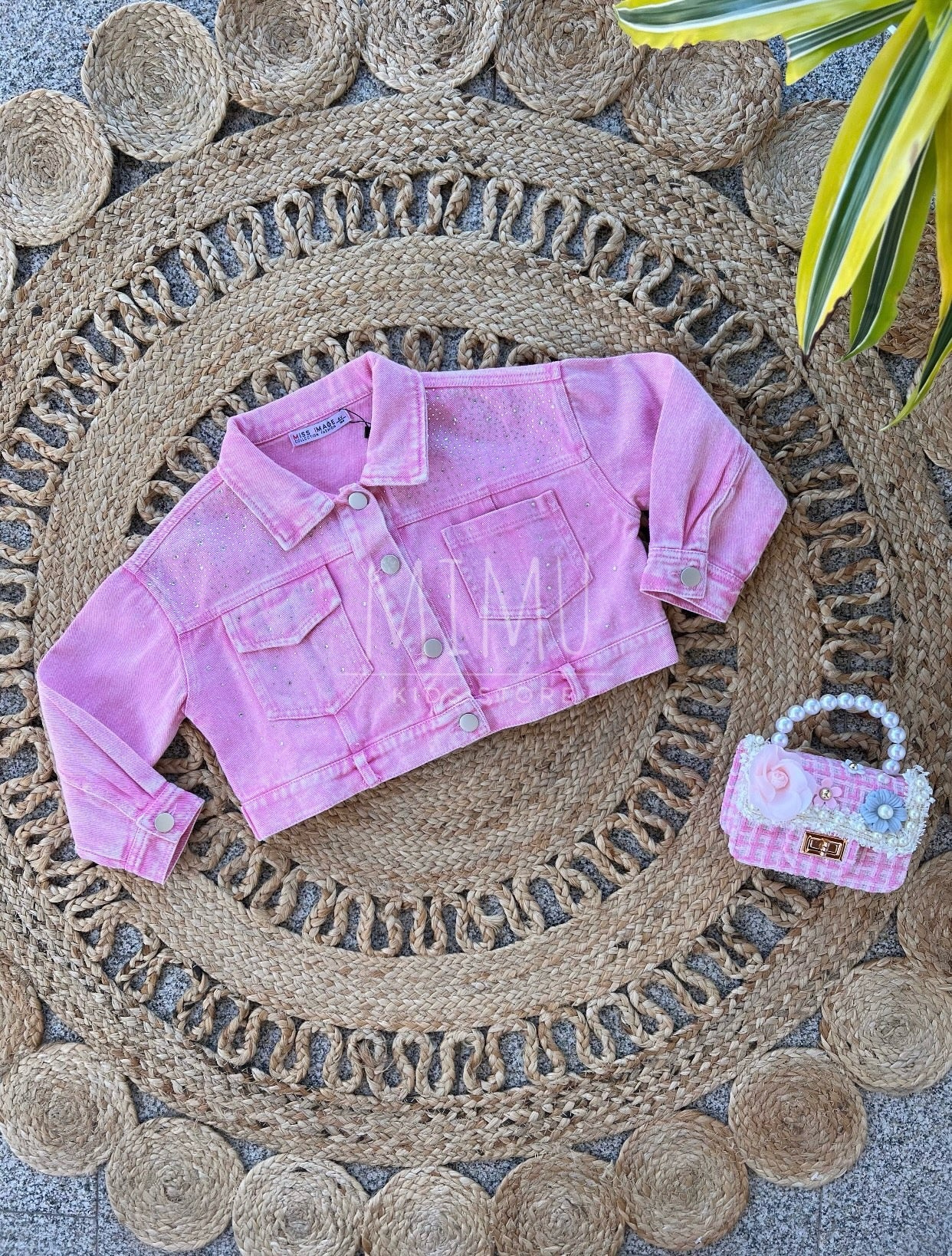 Denim jacket with sparkles