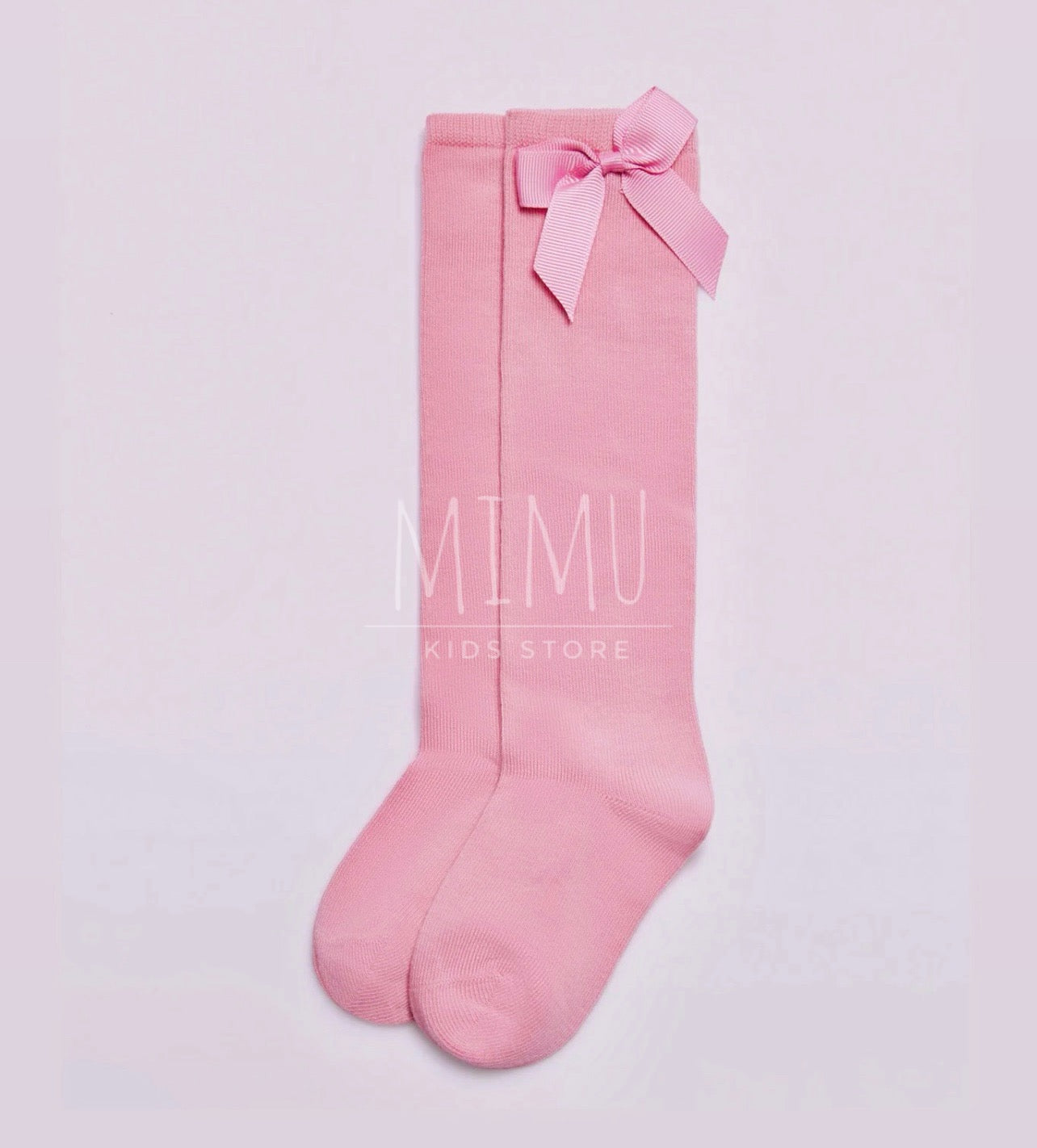Knee-high socks with bow