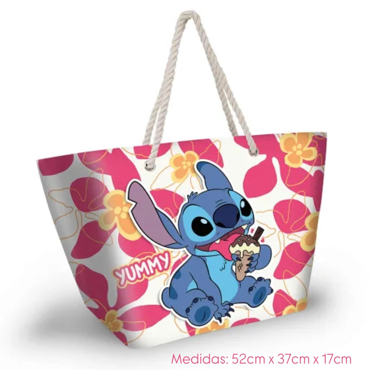 Stitch “Yummy” Beach Bag with Rope Handle