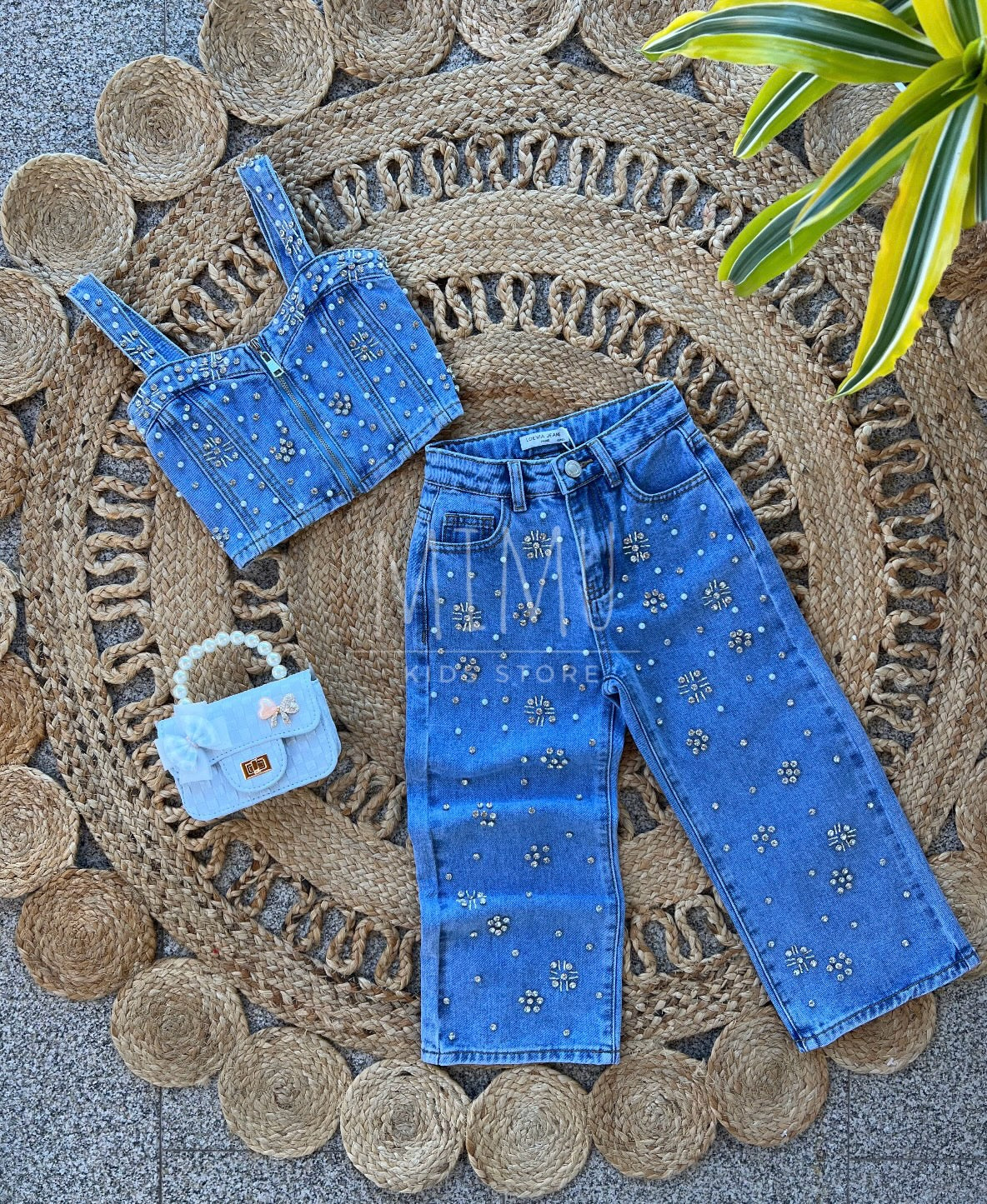 Mirela Set and Cropped Blouse with Sparkles (items purchased individually)