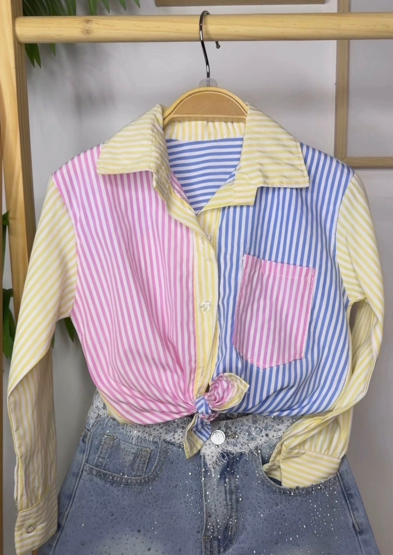 Calções renda e camisa listrada(artigos comprados individualmente)