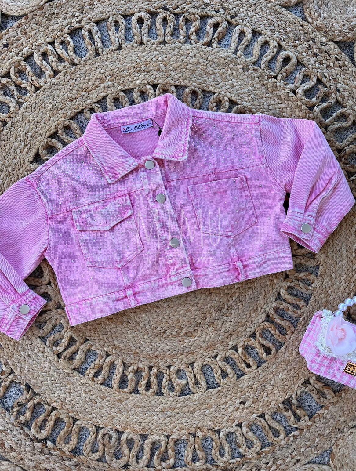 Denim jacket with sparkles