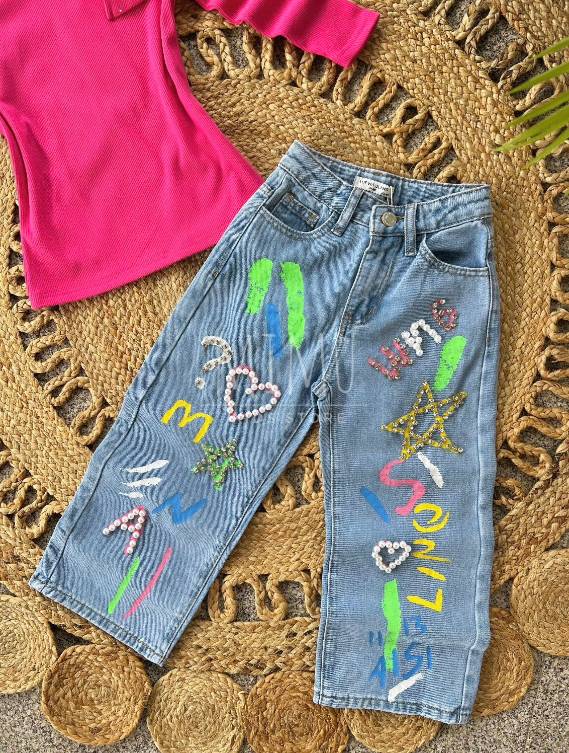 Calças e camisola com laço (artigos comprados individualmente)