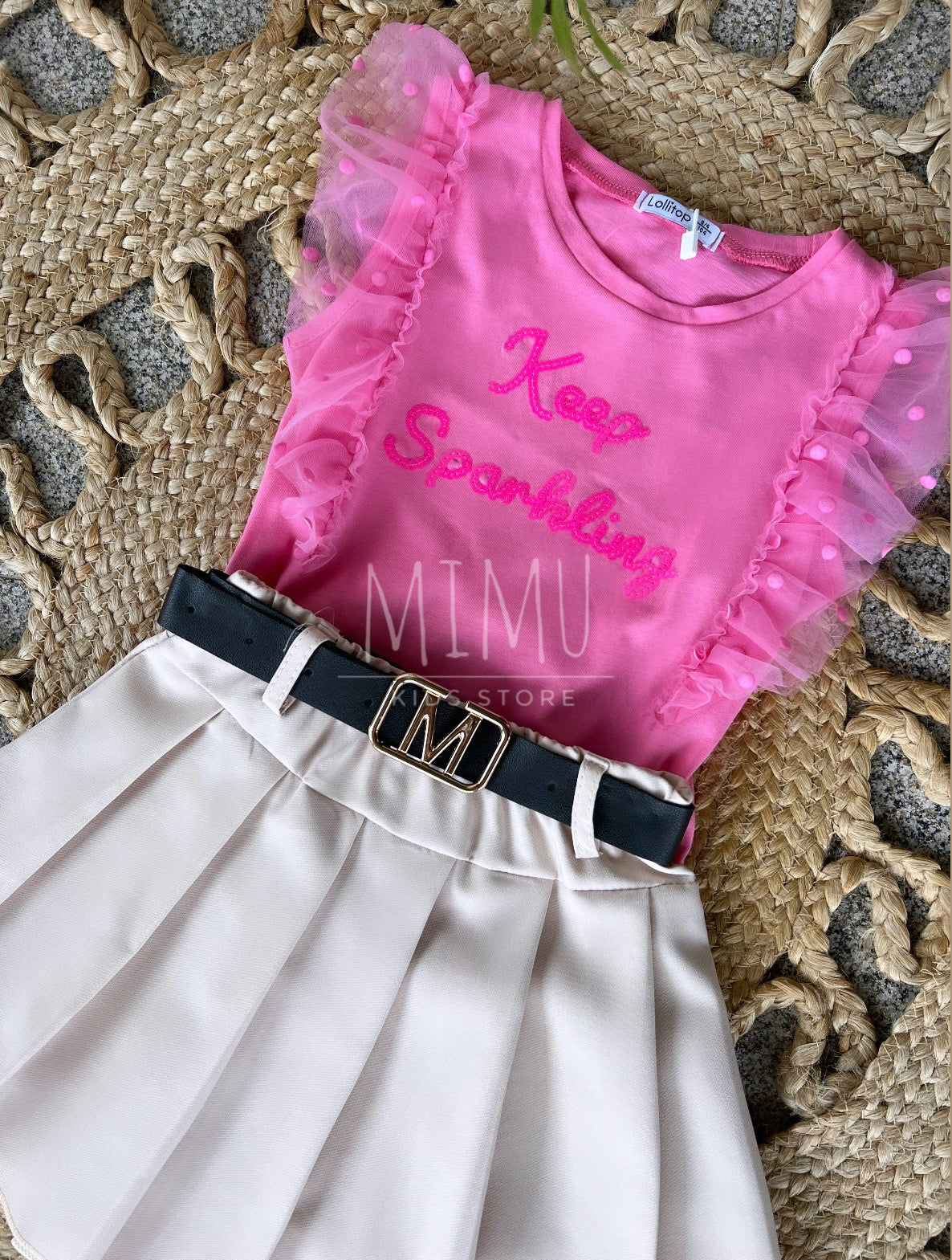 Skirt with ruffled T-shirt (items purchased individually)