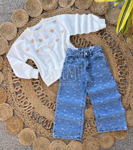 Calças e camisola corações(artigos comprados individualmente)