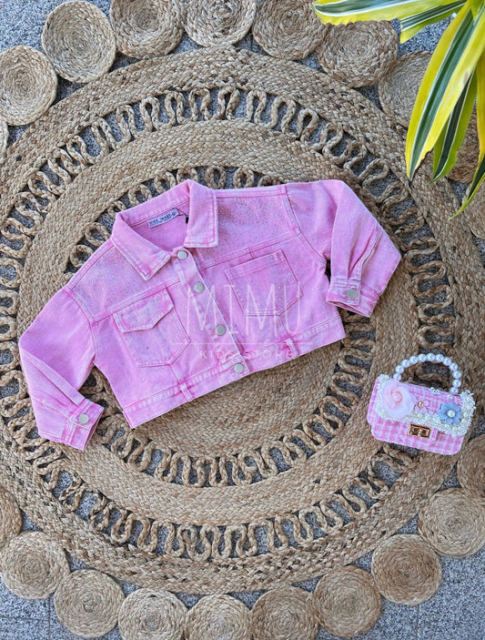 Denim jacket with sparkles