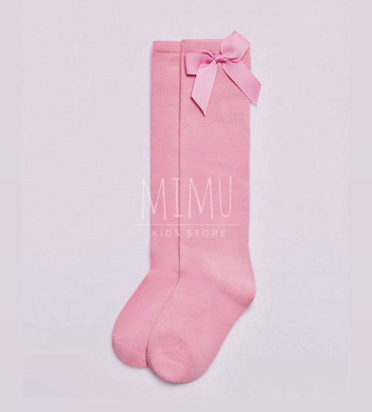 Knee-high socks with bow