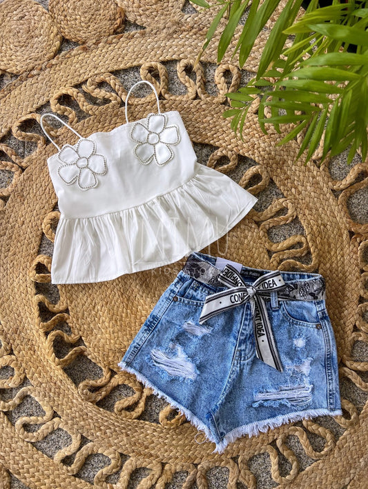 Shorts with Flower Top (items purchased individually)