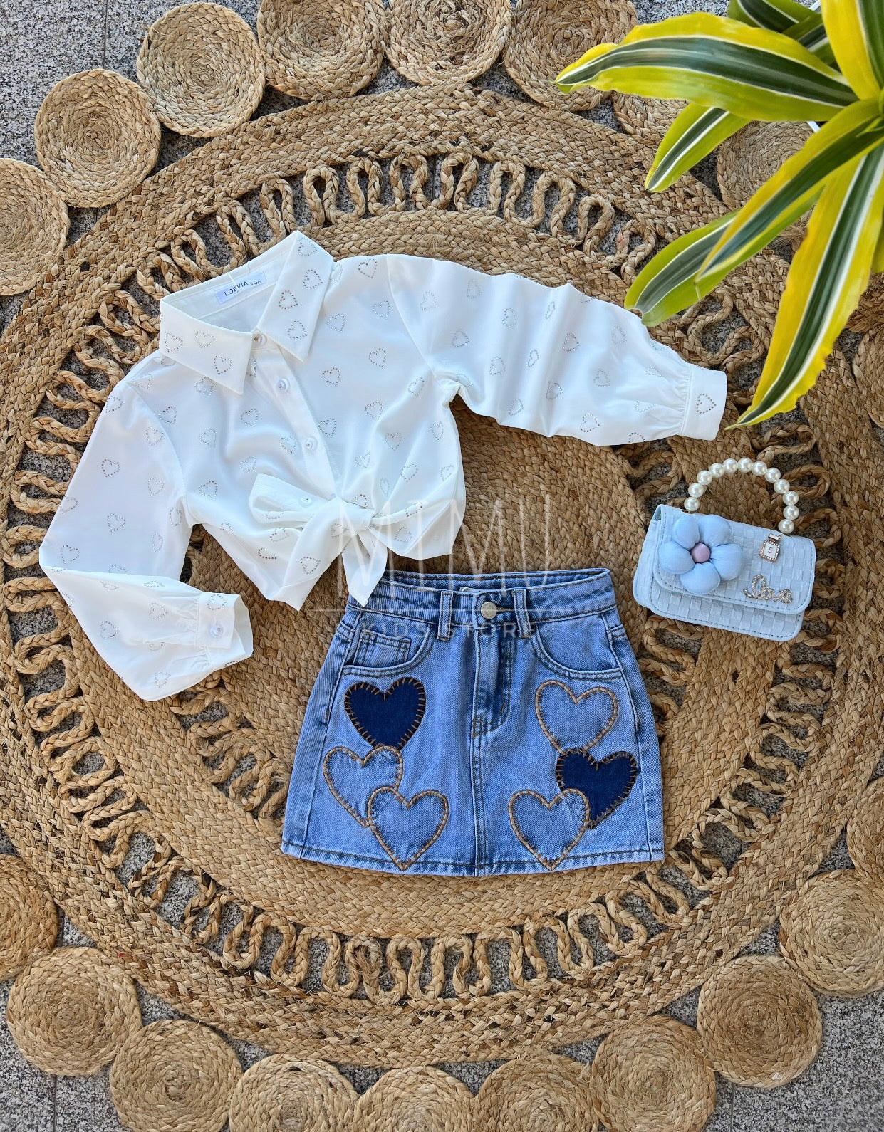 Heart skirt and blouse (items purchased individually)