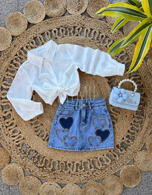 Heart skirt and blouse (items purchased individually)