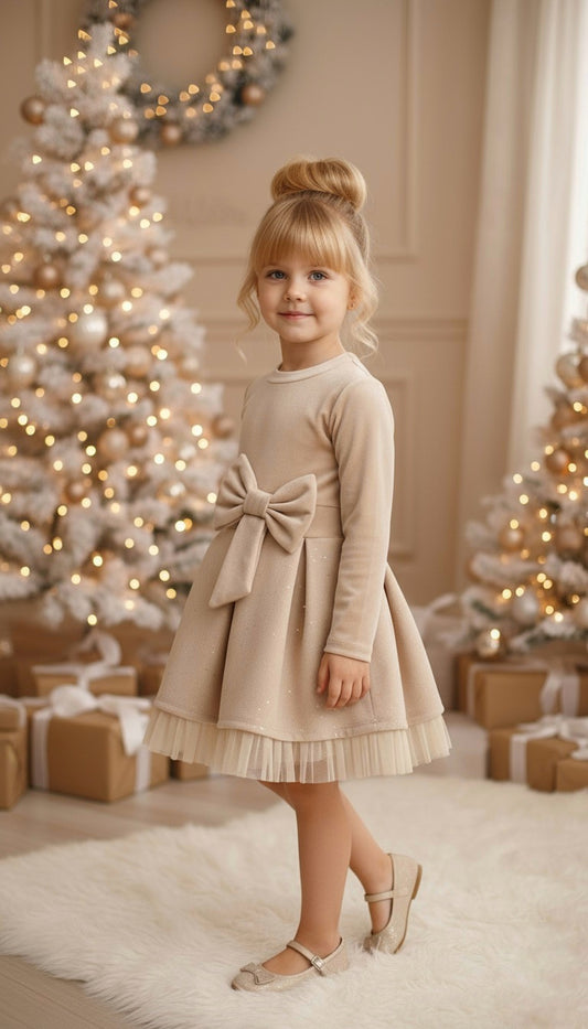 Holly dress in beige.