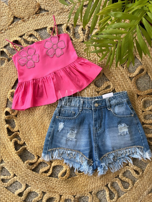 Shorts with flower top (items purchased individually)