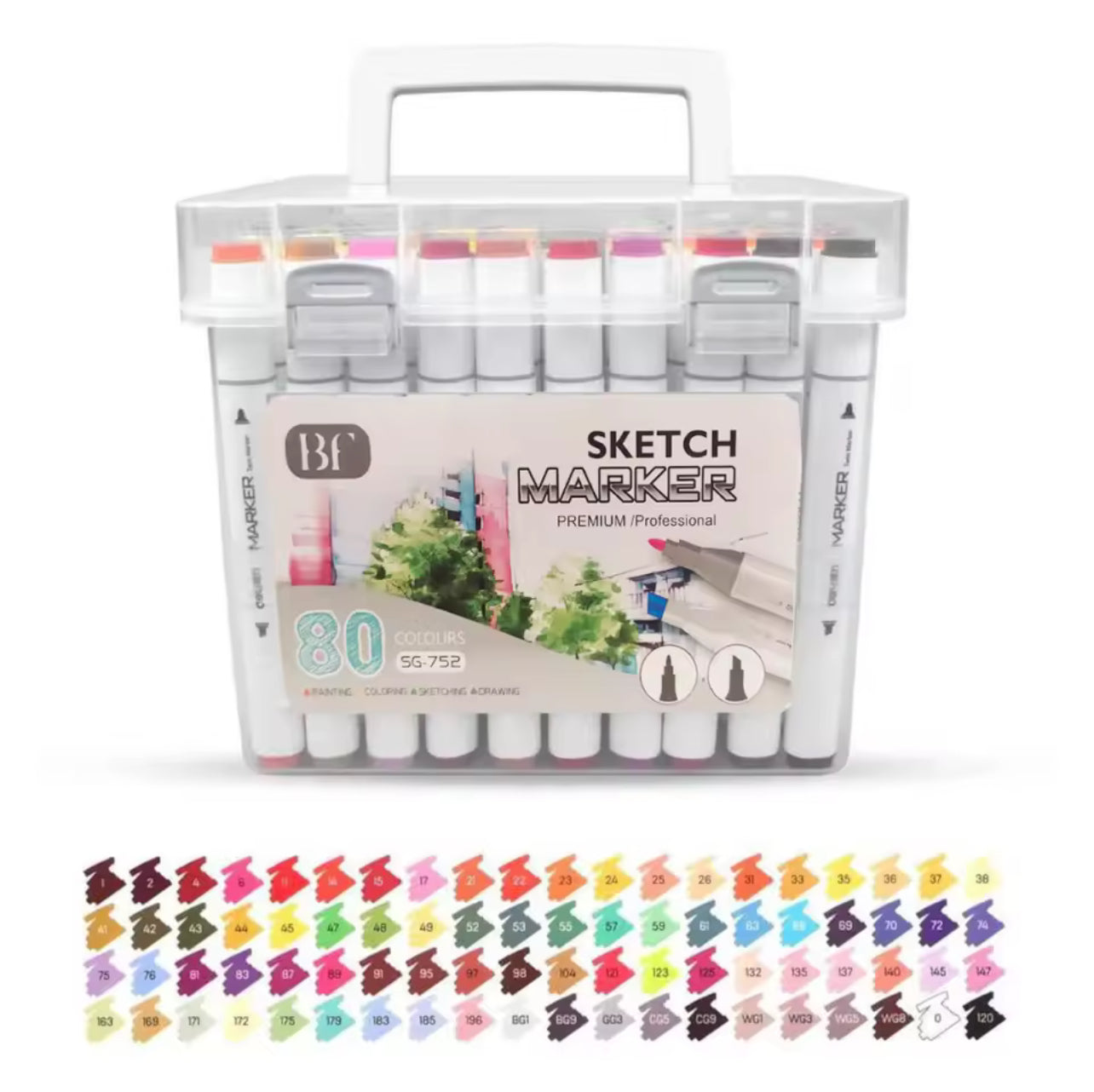 Dual Tip Alcohol Marker Set (12 or 80 Colors)
