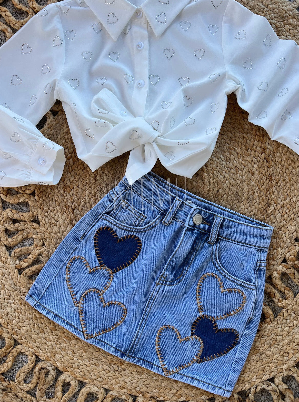 Heart skirt and blouse (items purchased individually)