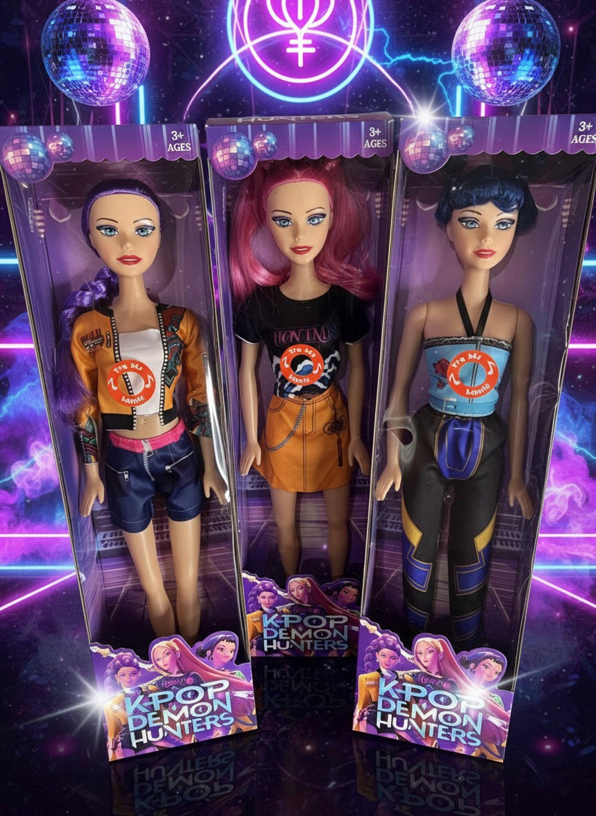Bonecas: As Guerreiras do K-Pop com música (Rumi, Mira, Zoey) 60 cm