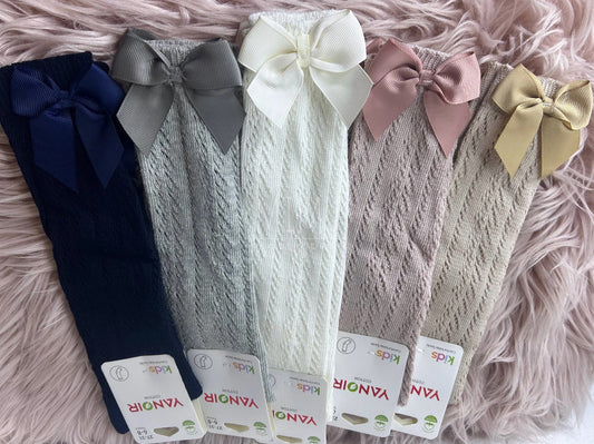 Knee high socks with bow