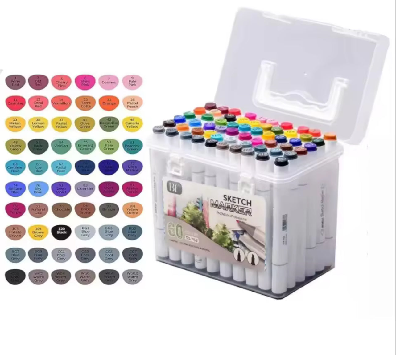 Dual Tip Alcohol Marker Set (12 or 80 Colors)