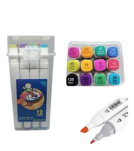 Dual Tip Alcohol Marker Set (12 or 80 Colors)