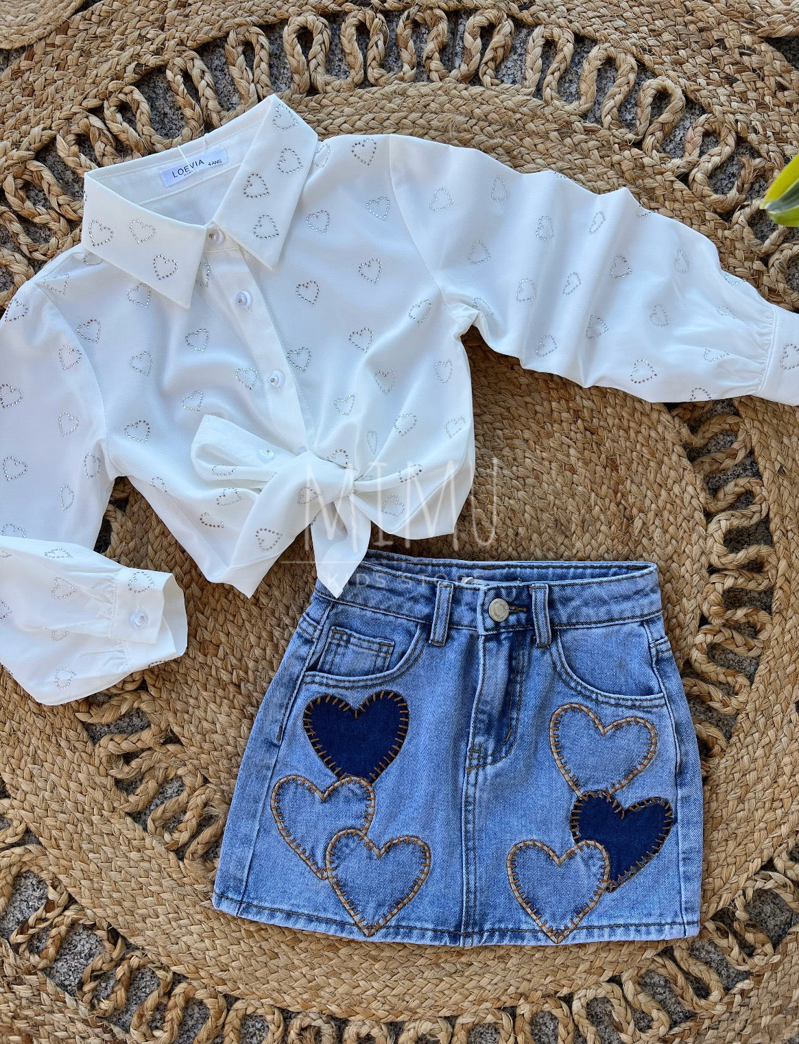 Heart skirt and blouse (items purchased individually)
