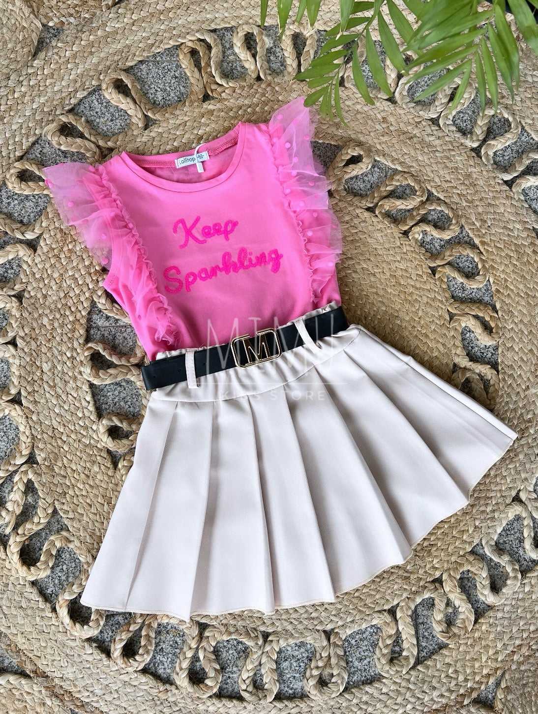 Skirt with ruffled T-shirt (items purchased individually)