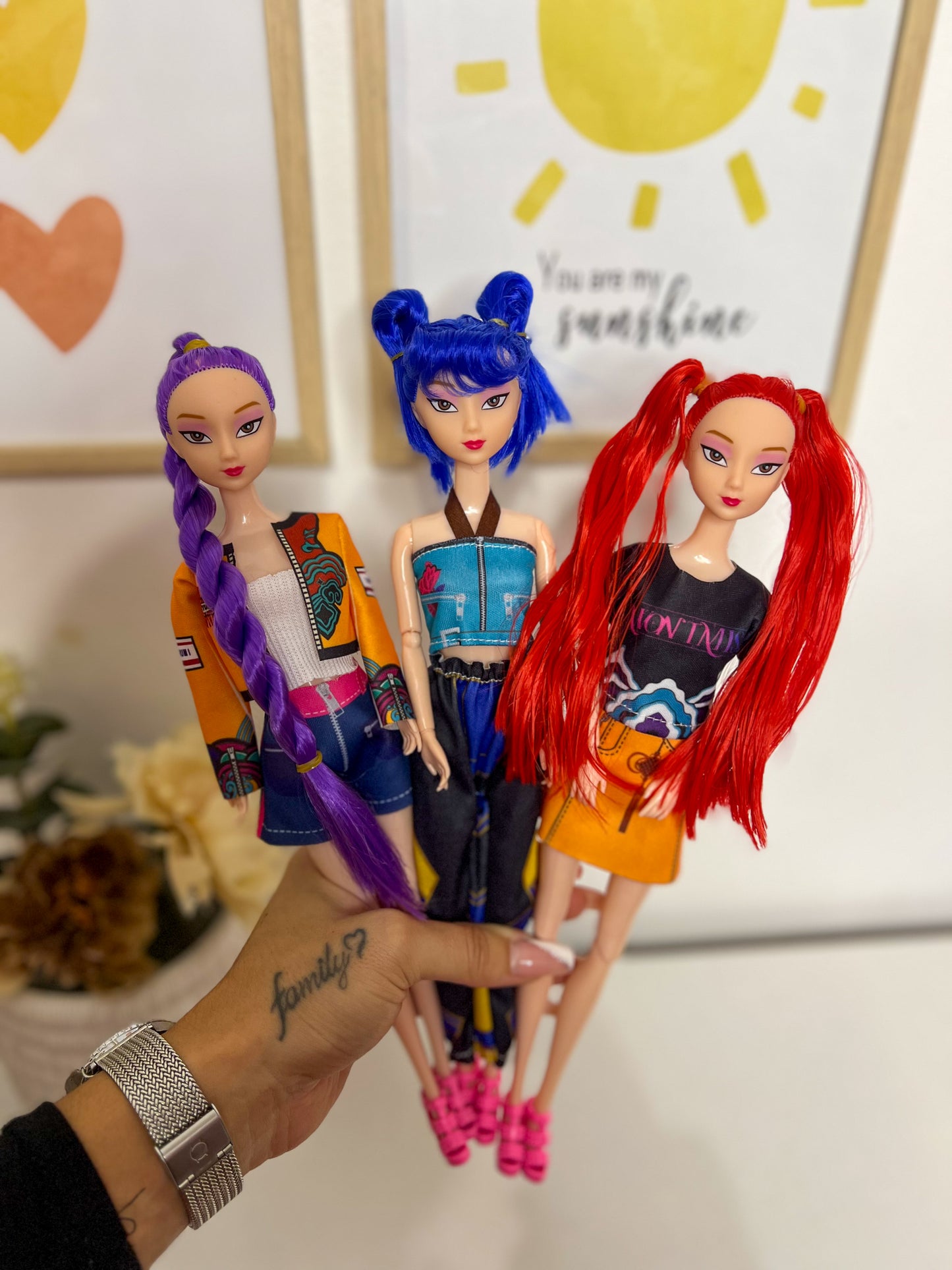 Articulated dolls - The K-Pop Warriors (Rumi, Mira, Zoey)
