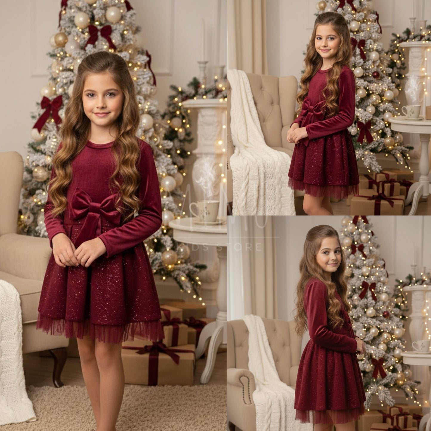 Vestido Holly em bordô